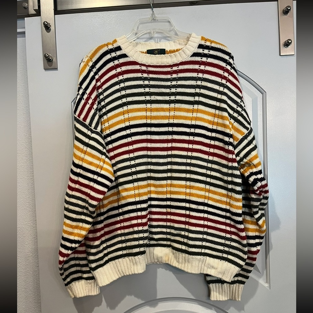 Vintage Club Room Colorful Striped Cotton Sweater. So retro!